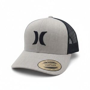 Hurley M Del Mar Trucker Hat Grey Black Snapback Mesh Cap HNHM0003 NEW